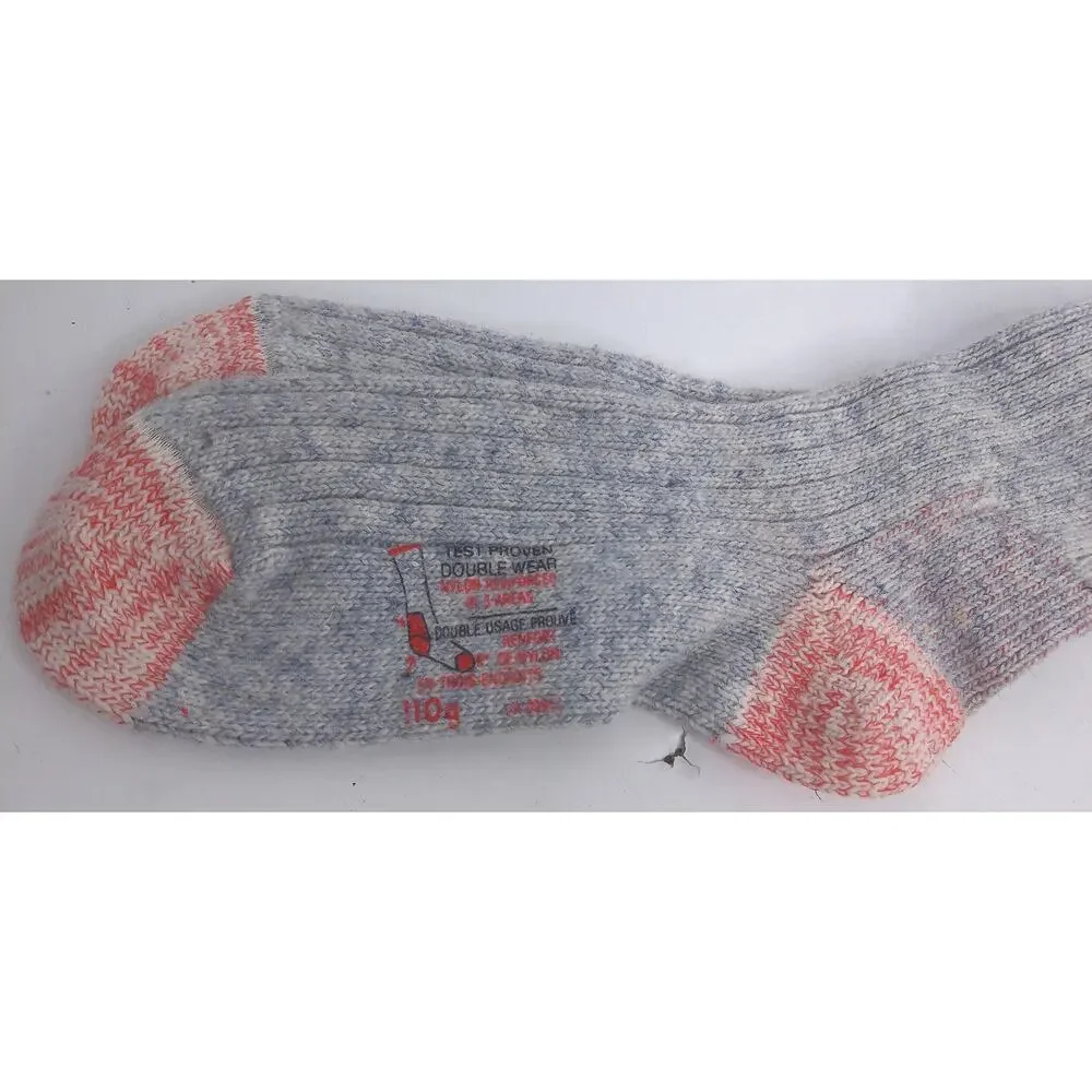 Vintage Glenknit Wool Socks Canada Grey Mens 7-8.5 Womens 8.5-10 New